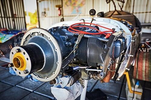 A photo of an aircraft engine